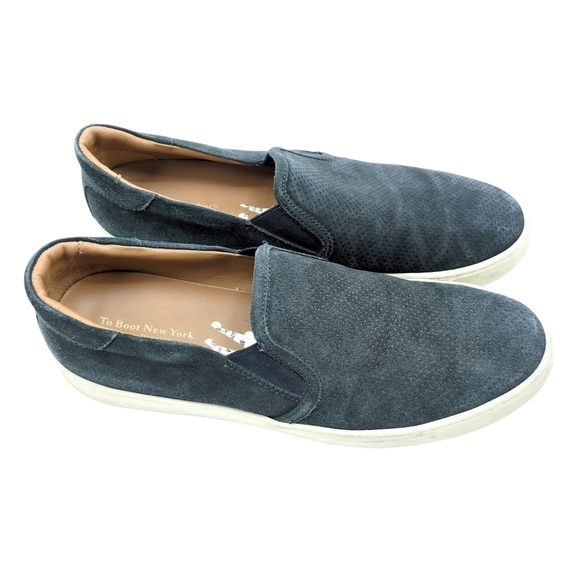 To‎ Boot New York Oscar Suede Loafers Slip On Navy Blue Men's 12M Made in Italy - Picture 1 of 9